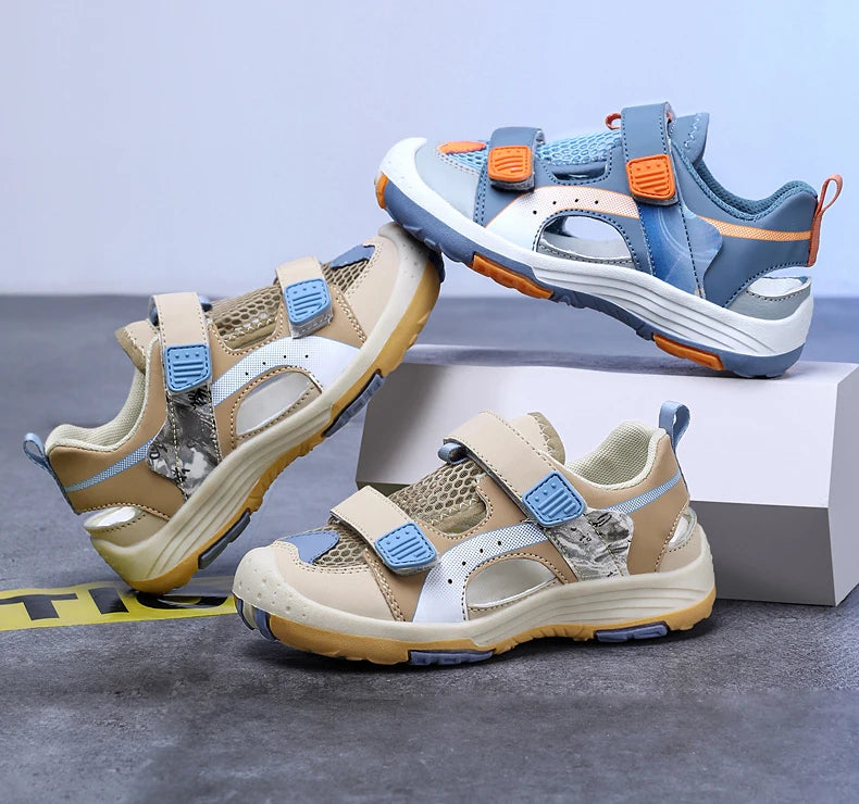 Boys Soft Sandals Fashion Children Shoes Solid Color Baby Sole Anti-slip Anti collision outdoor Girls Sandalias Flat Beach