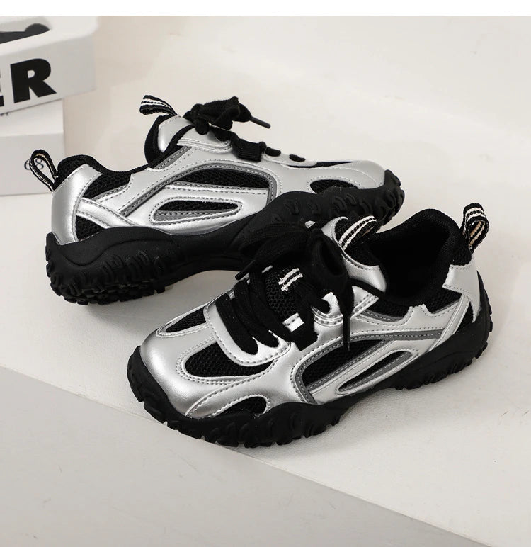 Boys Girls Skate Sneakers  New Autumn Toddler Walking Shoes Soft Sole Non-slip Versatile School Outdoor Mountain Trainers