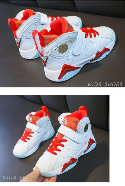 Children's Basketball Shoes for Boys Non-slip Breathable Comfortable Sport Shoes Boys Outdoor Training Basketball Sneakers
