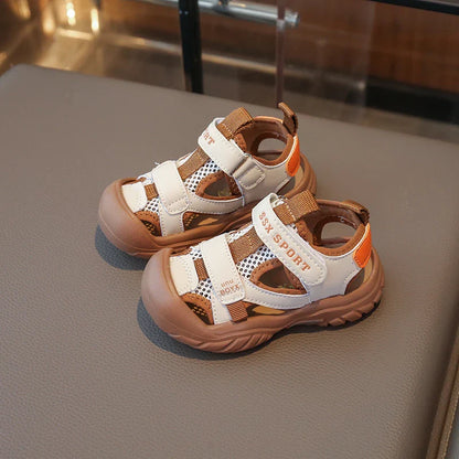 New Children's Sandals Soft Bottom Head Protection Boys and Girls Baby Walking Shoes Korean Style