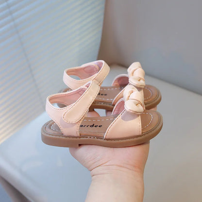 Girls Princess Sandals with Bow-knot Fashion Classic Baby Kids Beach Shoes Children Summer Sandals Simple Size 21-30 Hot Sale