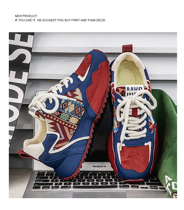 New Men's Sneakers Fashion Skateboard Shoes Outdoor Casual Running Shoes for Men Lace-up Platform Tenis Shoes Zapatillas Hombre