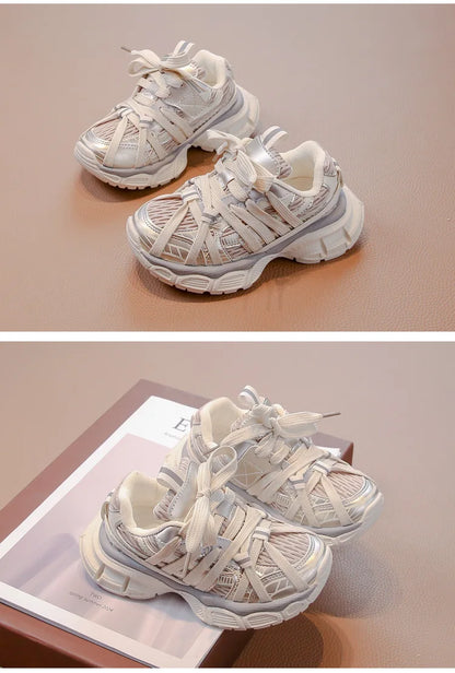 Children's Sneakers Chunky New Girls Basketball Shoes Fashion Versatile Kids Causal Boys Sports Shoes for School Breathable