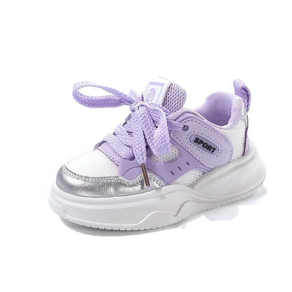Students Sneakers Soft Sole Girls Running Shoes Mesh Breathable New Fashion Toddle Children Sports Shoes Non-slip Trendy