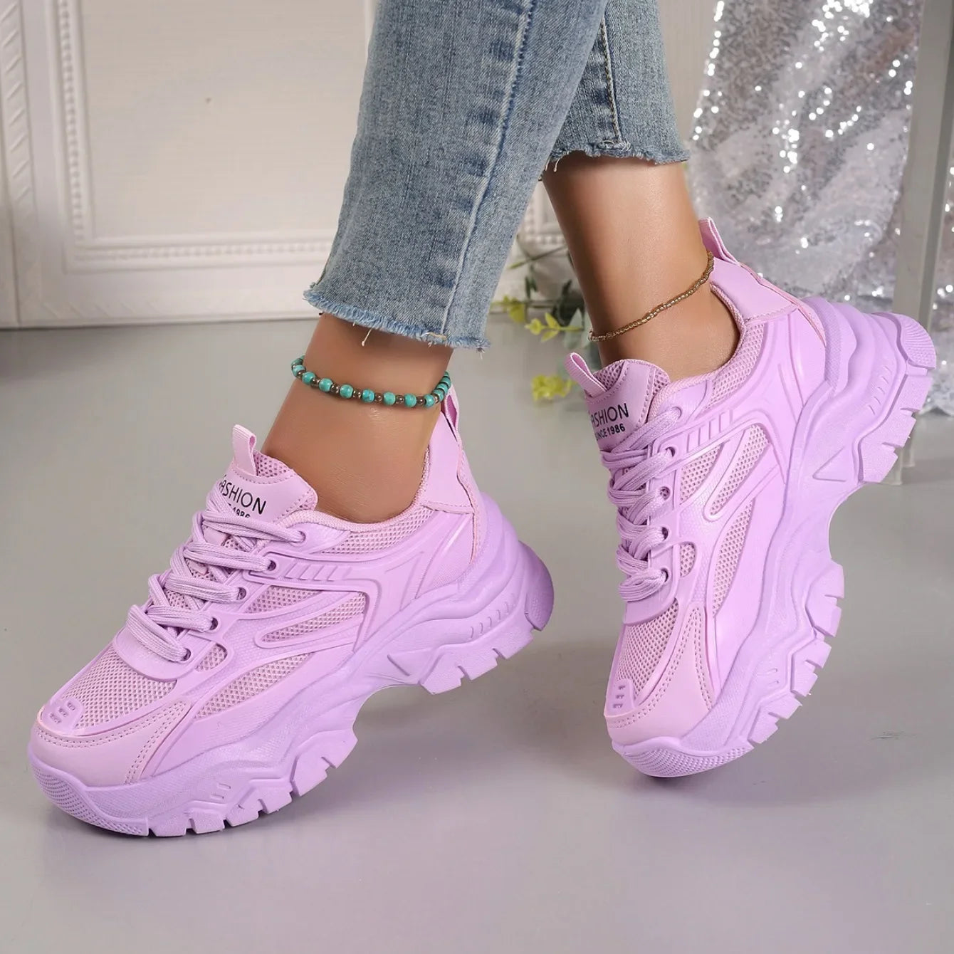 Women Sneakers New Fashion Chunky Sneakers Women Outdoor Tennis Platform Sports Shoes for Women Lightweight Designer Shoes