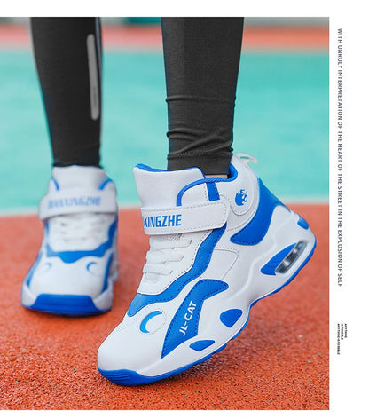 Kids Basketball Shoes Boys Student Sports Shoes School Daily Outdoor Running Sneakers High Top Children Basketball Sneakers