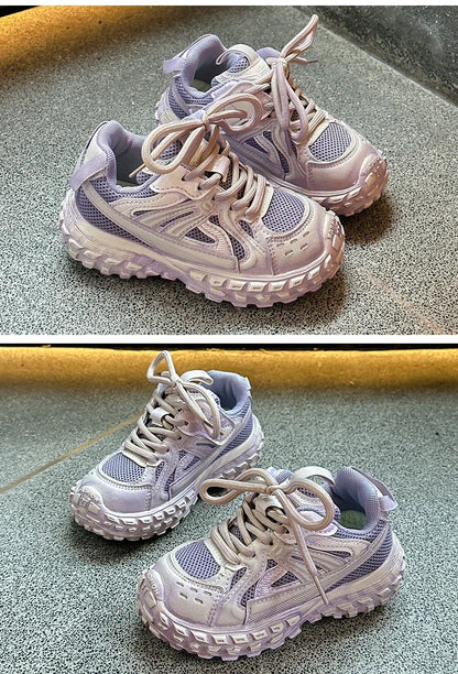 Children Running Shoes Non-slip Boys Girls Sneakers Mesh Breathable 2025 Spring Autumn New Kids Sports Shoes Thick Soft Bottom