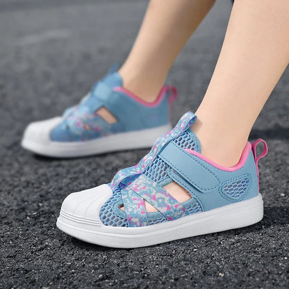 Fashion Children Soft Casual Shoes Girls Light Chunky Air Mesh Sneakers Kid Summer 4 5 6 7 8 Princess Net Sport Footwear Korean