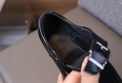 New Boy School Leather Shoes Pointed-toe Kids Formal Uniform Performance Loafers Fashion Versatile Children's Causal Low-heels
