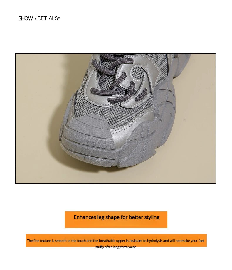 Women Platform Sneakers Lace Up Running Sports Shoes Soft Breathable Tennis Sneakers Casual Outdoor Comfortable Shoes For Female