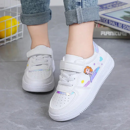Kids Sneakers Four Seasons Girls Fashion Sports Running Shoes Non-slip Children's Flat Shoes Casual Breathable Outdoor Sneaker