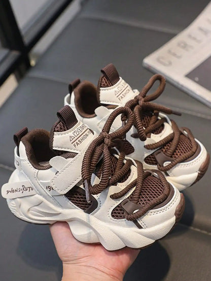 Casual Dad-Style Lace-Up Sneakers, Boys and Girls - Breathable and Comfortable Walking Shoes for Autumn and Spring