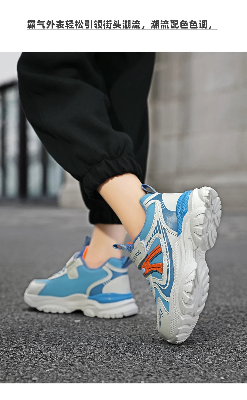 Kids Sneakers Casual Sports Shoes for Children 2025 New Design PU Leather Sneakers Boys Fashion Printed Running Shoes Trainers