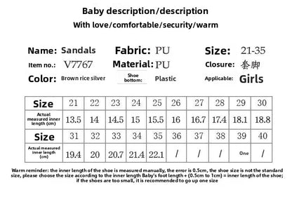 Summer Fashion Kids Platform Princess Shoes  Sandals Girls Rhinestone Straps Beach Shoes Soft Sole Ribbon Bow Versatile Sandals