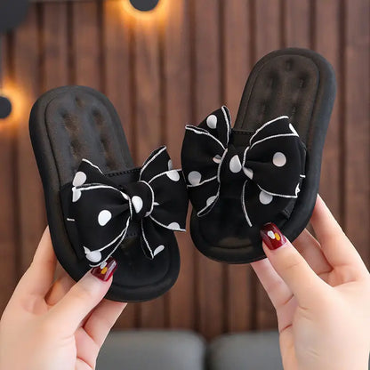 Summer Children's Slippers Girls Princess Non-slip Soft Sole Slippers Toddler Girl Shoes Bow Tie Slippers Flip Flops Outdoor