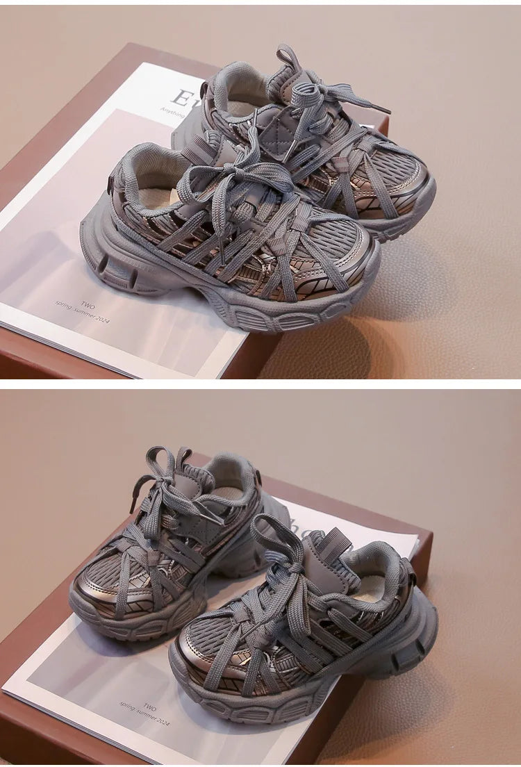 Children's Sneakers Chunky New Girls Basketball Shoes Fashion Versatile Kids Causal Boys Sports Shoes for School Breathable