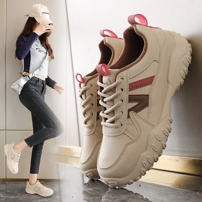 Low-top casual sneakers for women, versatile sports shoes, chunky dad shoes, slip-resistant and durable fashion shoes, KT299-1