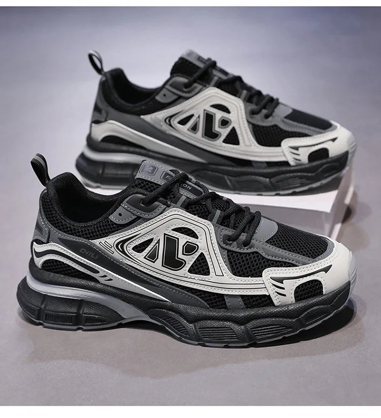 Men's Sneakers Fashion Breathable Sports Shoes Outdoor Running Shoes for Men Lace Up Platform Training Sneakers Tenis Masculino
