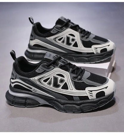 Men's Sneakers Fashion Breathable Sports Shoes Outdoor Running Shoes for Men Lace Up Platform Training Sneakers Tenis Masculino