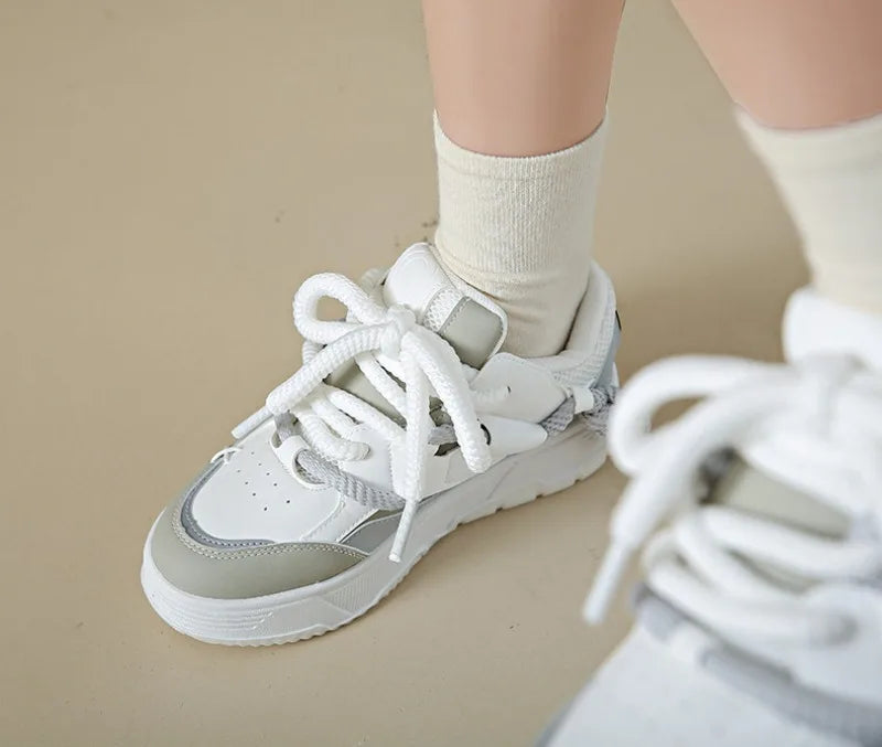 Trendy Women's Men Chunky Sneakers Versatile Casual Thick Soled Board Shoes Female Little White Shoes Walking Shoe Hombre Mujer