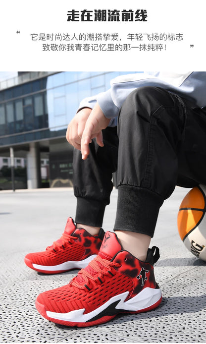 Boys Brand Mesh Basketball Shoes 8 Kids Sneakers Thick Sole Non-slip Children Sports Shoes Child Boy Basket Trainer Shoes Girls