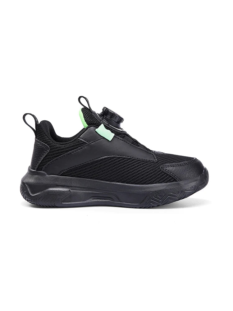 Boys' New Trendy Color-Blocked Mesh Sneakers with Knob Buckle, Dad Shoe Style Breathable Children's Shoes, Spring and Autumn Campus Outdoor Non-Slip Running Shoes, Casual Sports Trendy Shoes