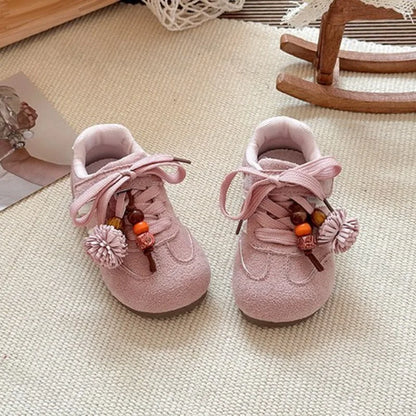 Girls Casual Sneakers Autumn New Toddler Flat Shoes Flower Children Retro Classic Fashion Non-slip Kids Running Sport Shoes