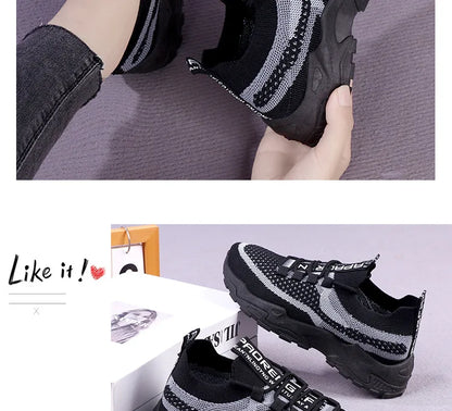 Chunky Sneakers 2025 Women's Casual Shoes Spring And Autumn Air Mesh Breathable Sports Shoes For Women's Soft Sole Running Shoes