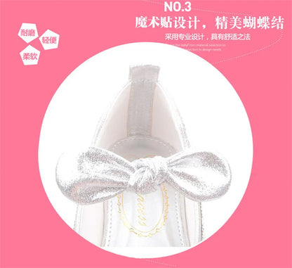 Girls Wedding Shoes Glitter New Brand Flat Heels Children Princess Sandals Dance Kids Fashion Party Shoes with Pearl