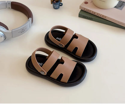 Summer New Children Sandals for Girls Boys Fashion Korean Style Soft Non-slip Versatile Chic Open-toe Casual Beach Shoes