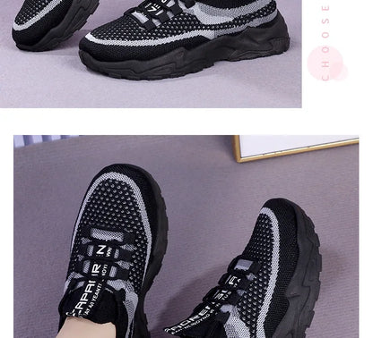 Chunky Sneakers 2025 Women's Casual Shoes Spring And Autumn Air Mesh Breathable Sports Shoes For Women's Soft Sole Running Shoes