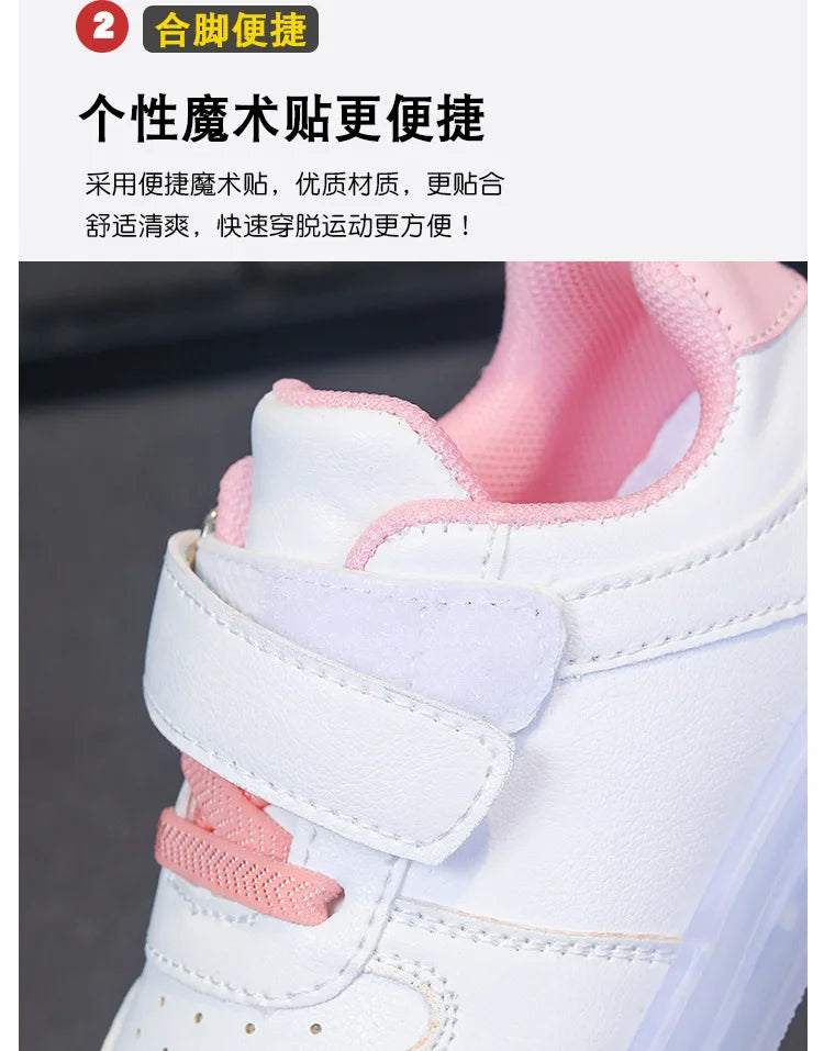 Zapatos Fashion Girls' Sneakers Spring New Kids Luminous Shoes Breath Boys Shoes Anti Slip Girls Casual Shoe Кроссовки