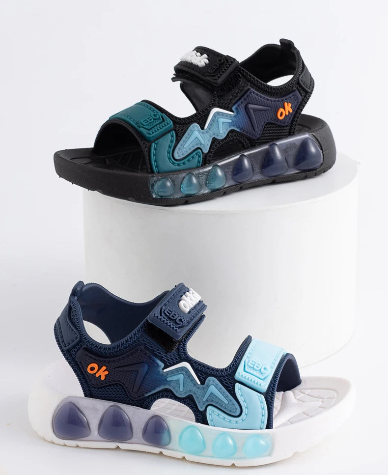 Sport Sandals For Children Breathable Wear-resistant Soft Shoes With Adjustable Velcro Boys & Girls Outdoor Footwear Summer