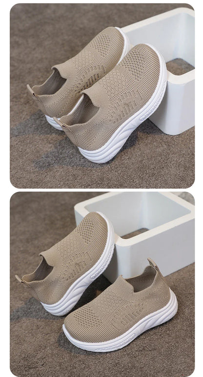 Lightweight Boys Girls Casual Shoes Breathable Slip on Kids Casual Sneakers Anti-slip Toddler Flats Outdoor Walking Shoes