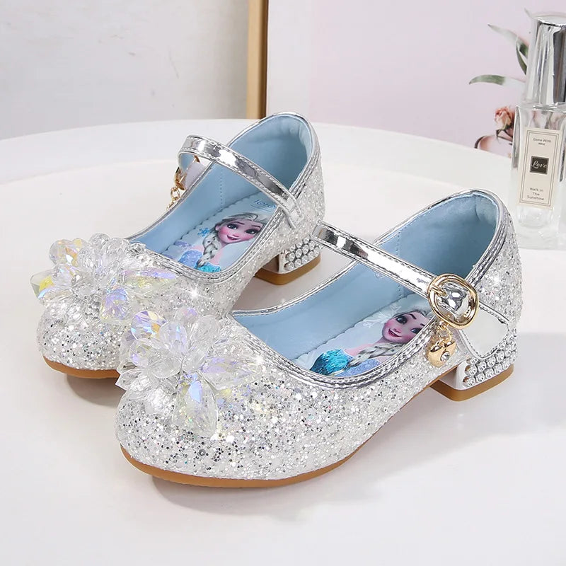 Spring New Children's Shoes Ice And Snow Romance Princess Elsa Shoes Girl's Fashion Sandals Crystal Princess Shoes