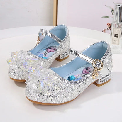 Spring New Children's Shoes Ice And Snow Romance Princess Elsa Shoes Girl's Fashion Sandals Crystal Princess Shoes