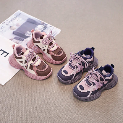 Kids Sneakers Handsome Girls Running Shoes Mesh Breathable  New Girls Sports Shoes Thick Soft Sole Comfort for Students