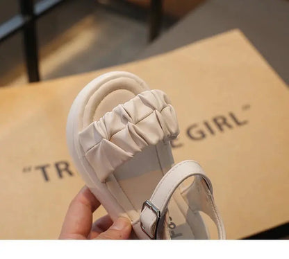 Girls' Elegant Sandals - Versatile & Stylish For Indoor/Outdoor, Beach-Ready Princess Shoes , Breathable & Lightweight