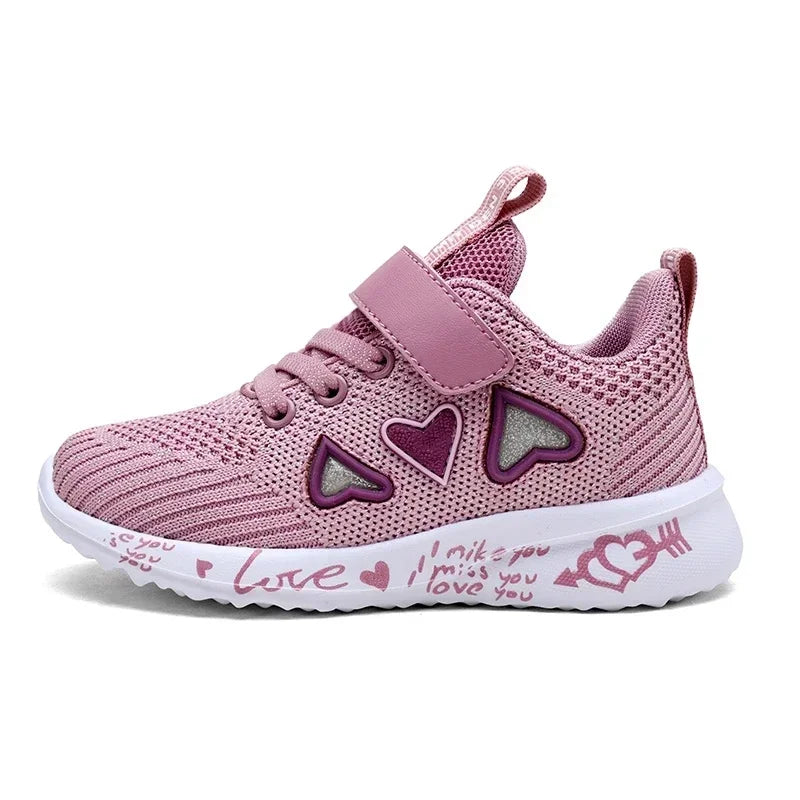 Girls Casual Shoes Children Light Mesh Sneakers Kids Summer Autumn Tenis Cute Sport Cartoon Running Sock Footwear Female