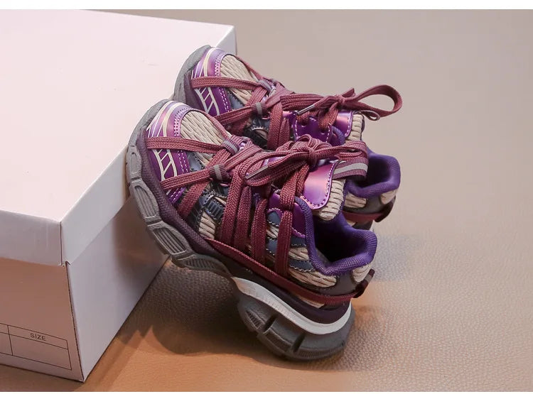 Children's Sneakers Chunky New Girls Basketball Shoes Fashion Versatile Kids Causal Boys Sports Shoes for School Breathable