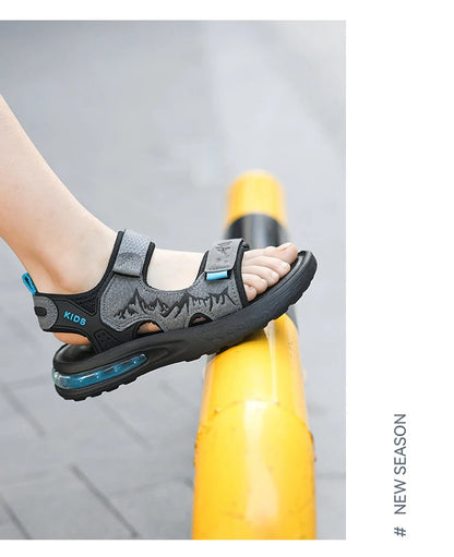 Summer New Children's Sports Sandals Boys Open Toe Air Cushion Sandals Water Beach Shoes Youth Lightweight Comfortable Slippers