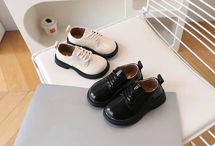 Children Shoes School Uniform Versatile Kids Leather Shoes Black Causal Boys Girls Fashion Performance Flat Shoes Simple Trend