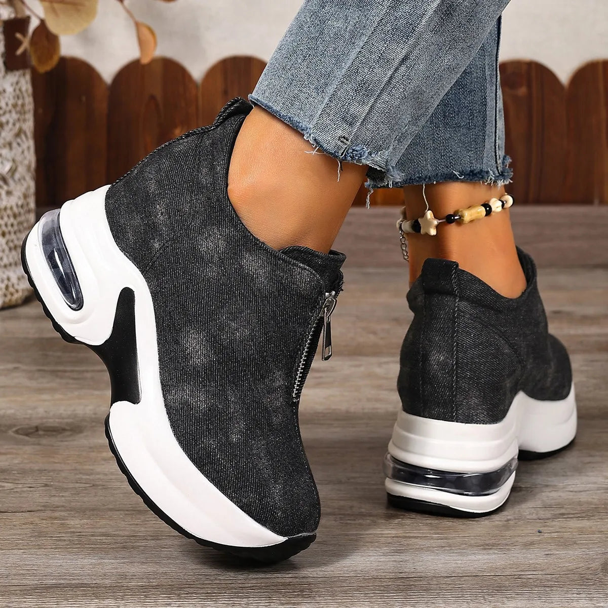 Women Sneakers Anti-slip Platform Wedge Sneakers Women Slip on Casual Lady Vulcanized Shoes Women Zapatos De Mujer2026