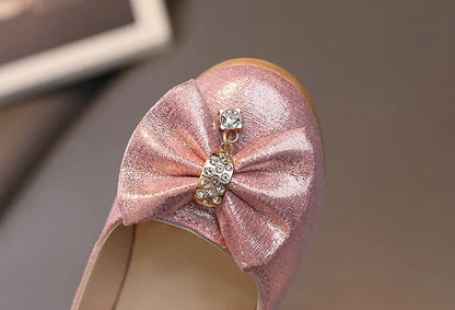 Girls Summer Versatile Rhinestone Fine Glitter Shoes Children Korean Version Bow Princess Sandals Girl Fashion Show Casual Shoes