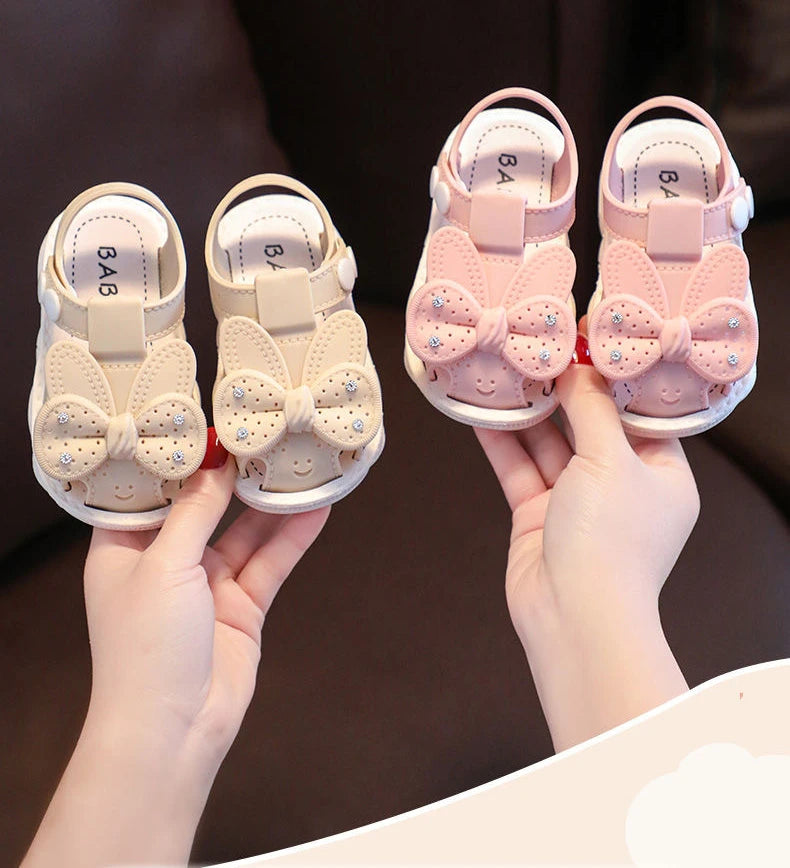 Solid Bow Children's Summer Shoes Cute PVC Beach Non Slip Sandals For Baby Girls Footwear Soft Infant Kids Fashion Sandals