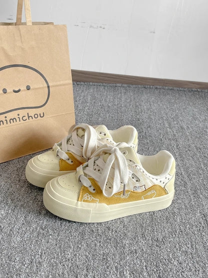 New Women's Casual Flat-soled Sports Shoes Cute Patterns Trainers Ladies Sneakers Breathable Star Women Sneakers