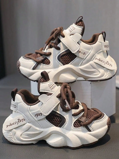 Casual Dad-Style Lace-Up Sneakers, Boys and Girls - Breathable and Comfortable Walking Shoes for Autumn and Spring