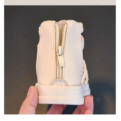 Kids Summer Sandals for Girls 2025 New Versatile Korean Style PU Soft Non-slip Flat Casual Weave Gladiator Sandals Princess Soft