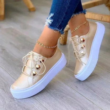 Women Casual Sneakers Woman Fashion Spring Leather PU Sneakers Female Platform Vulcanize Shoes Zapatillas De Mujer