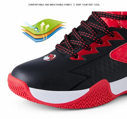 Boys Basketball Shoes High Quality Soft Top Thick Sole Non-slip Kids Sneakers Children Trainer Shoes Outdoor Boy Sport Basket